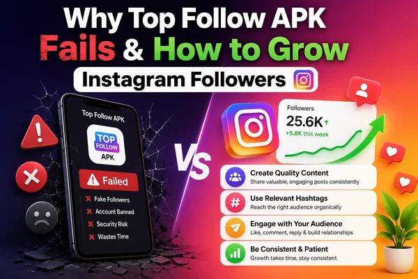 Why Top Follow APK Fails & How to Grow Instagram Followers